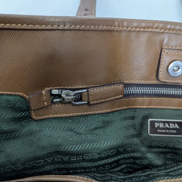 Authentic Prada Nylon Classic Handbag Olive Green Made In Italy - Picture 8 of 15